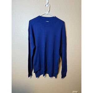 Cyrus Womens XL Royal Blue Ribbed Trim Knit Sweater Long Sleeve